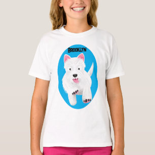Cute white west highland terrier cartoon T-Shirt