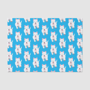 Cute white west highland terrier cartoon tissue paper