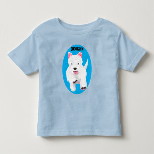 Cute white west highland terrier cartoon toddler t-shirt
