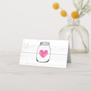 Cute white wood texture folded wedding place cards