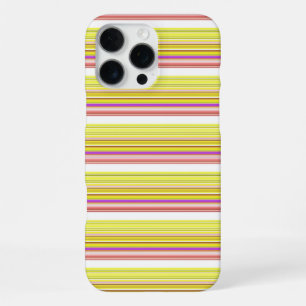 Cute white yellow stripes iPhone 16 pro max case