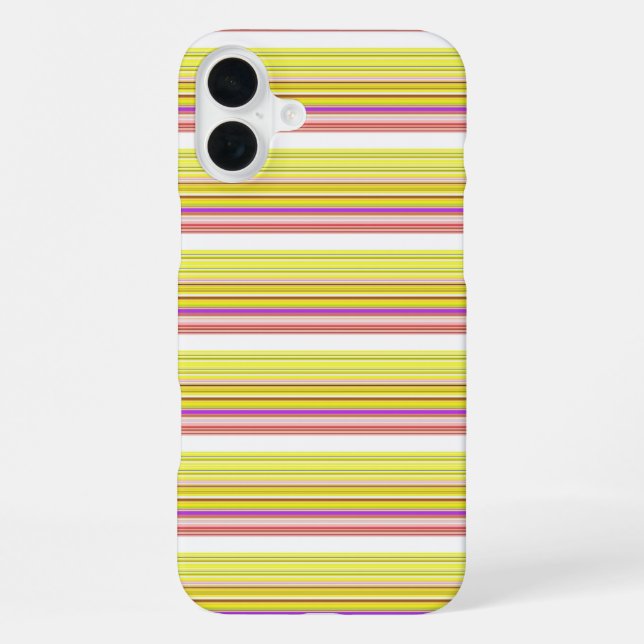 Cute white yellow stripes iPhone case (Back)