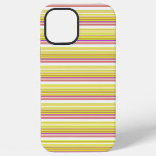 Cute white yellow stripes iPhone 12 pro max case