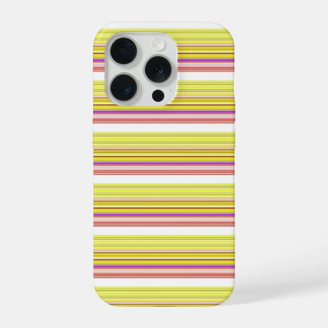Cute white yellow stripes iPhone case (Back)