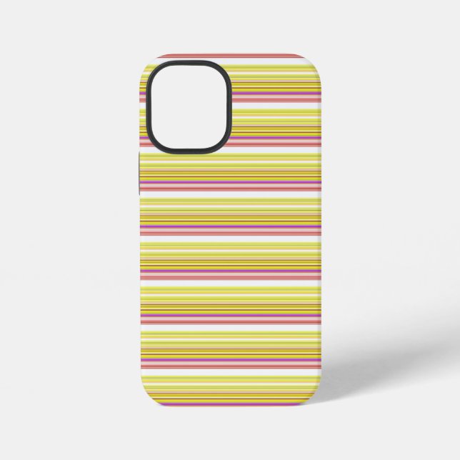 Cute white yellow stripes iPhone case (Back)