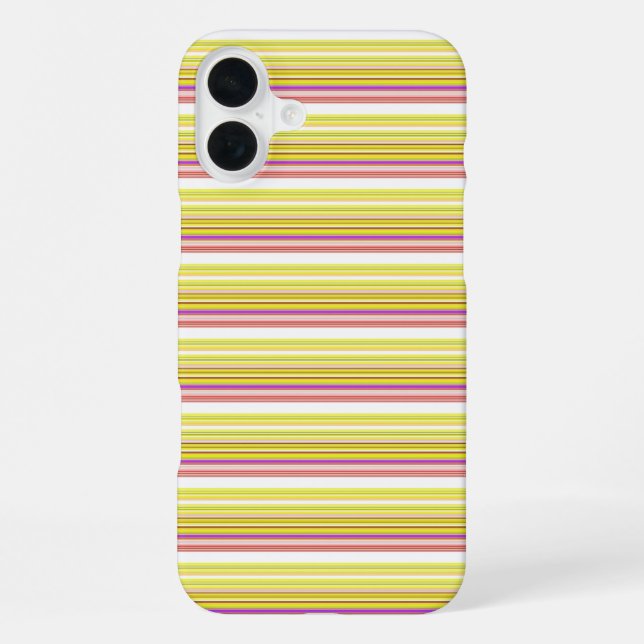 Cute white yellow stripes iPhone case (Back)