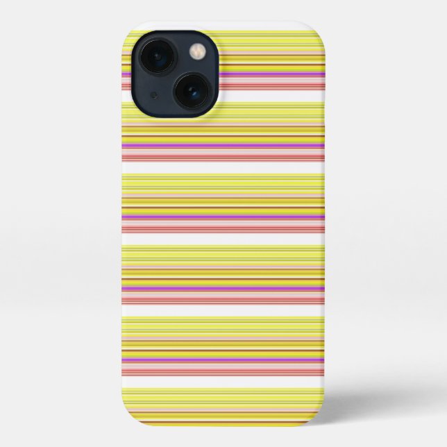 Cute white yellow stripes iPhone case (Back)