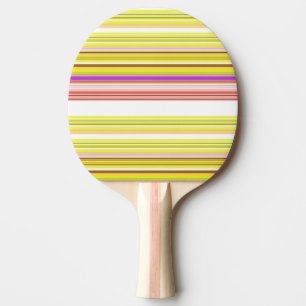 Cute white yellow stripes ping pong paddle