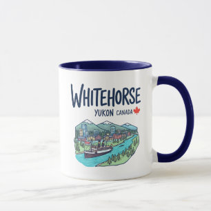 Cute Whitehorse Yukon Canada Colorful Landscape Mug