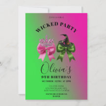Cute Wicked Bow Invitation de fête d'anniversaire