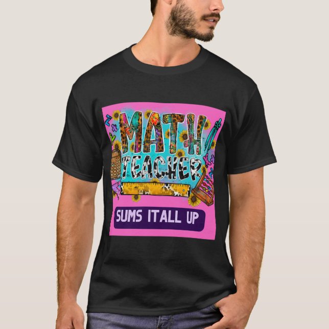 Cute Wife Mom Math Teacher Gift Idea  T-Shirt (Front)