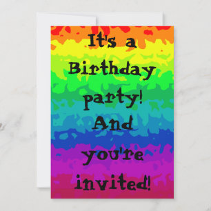 Cute wild abstract rainbow 5x7 all occasion invitation
