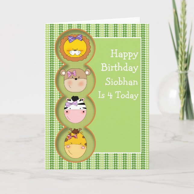 Cute Wild Animal Card (Front)