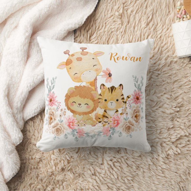 Cute Wild Animal Throw Pillow (Blanket)