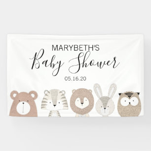 Cute Wild Animals Baby Shower Banner