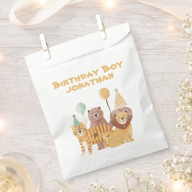 Cute Wild Animals Birthday Favour Bag (Clipped)