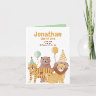 Cute Wild Animals Birthday Invitation