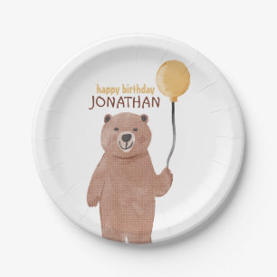 Cute Wild Animals Birthday Paper Plate