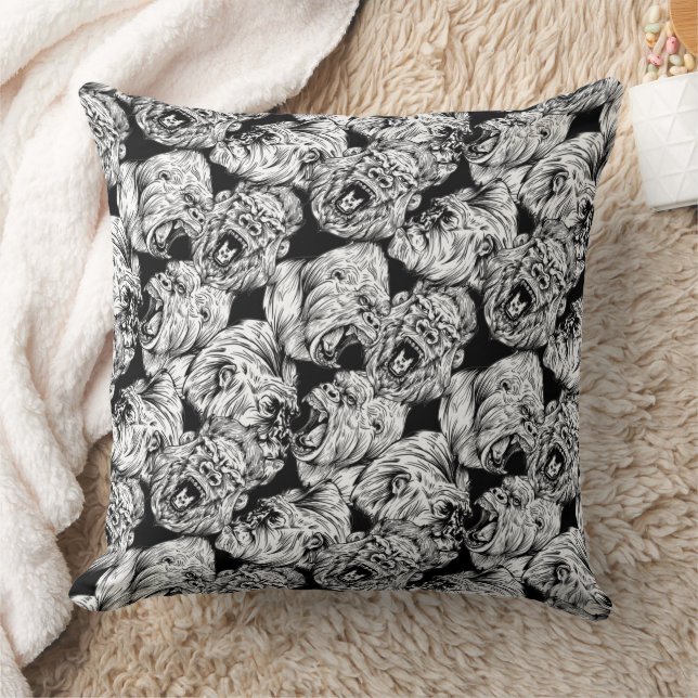 Cute Wild Animals Pattern Throw Pillow (Blanket)