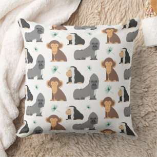 Cute Wild Animals Pattern Throw Pillow