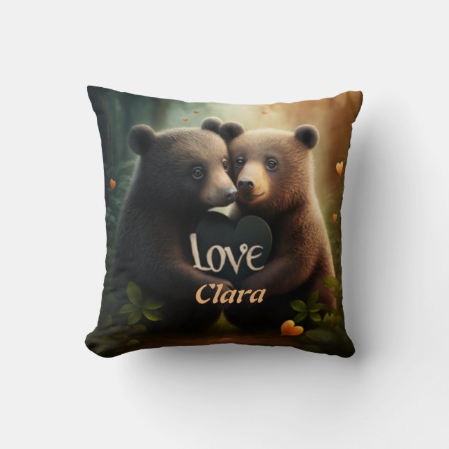 Cute wild animals wearing crowns  throw pillow (Front)