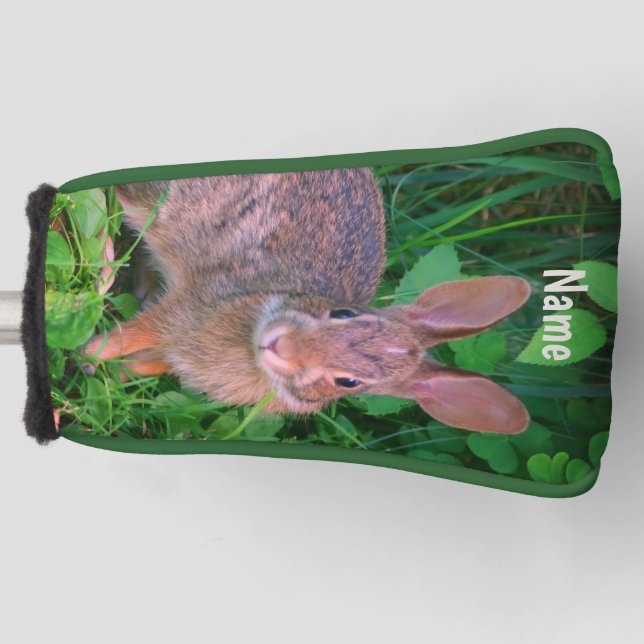 Cute Wild Brown Rabbit Personalized Animal  Golf Head Cover (Front)