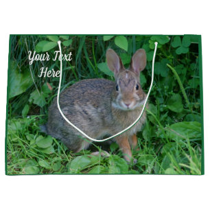 Cute Wild Brown Rabbit Personalized Animal   Large Gift Bag