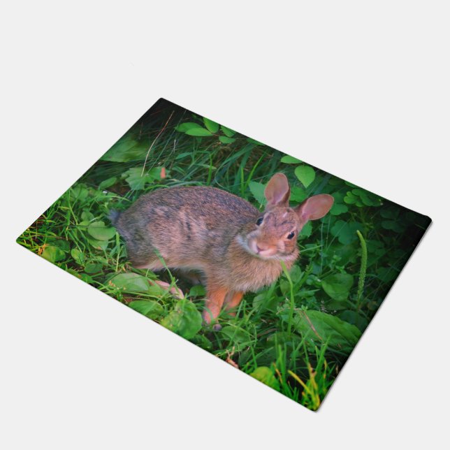 Cute Wild Brown Rabbit Wildlife   Doormat (Angled)