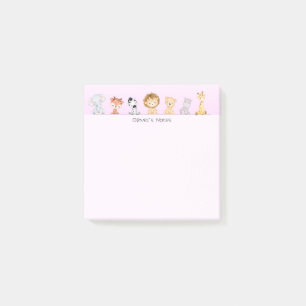 Cute wild cub colorful gradient Personalized name Post-it Notes