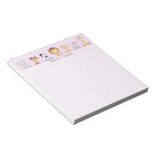 Cute wild cub colourful gradient Personalized name Notepad