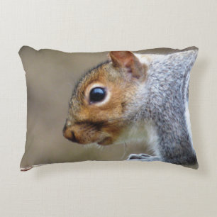 Cute Wild Grey Squirrel Accent Pillow