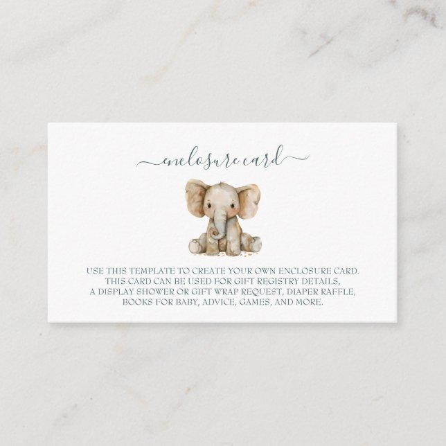 Cute Wild Jungle Animals Enclosure Card (Front)