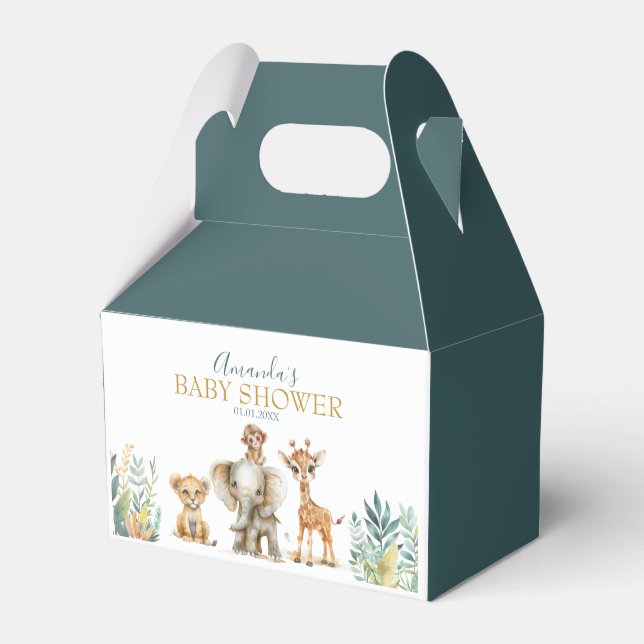 Cute Wild Jungle Animals Favor Box (Front Side)