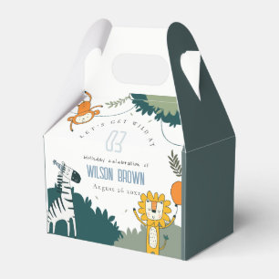 Cute Wild Jungle Animals Kids Any Age Birthday Favor Box