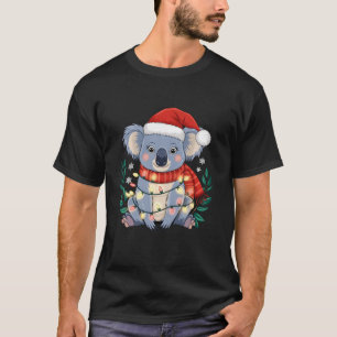 Cute Wild Koala Bear Xmas Light Christmas Matching T-Shirt