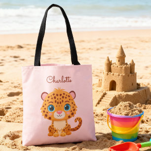 Cute Wild Leopard Nursery Kids Safari Animal Tote Bag