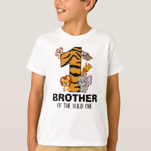 Cute Wild One Jungle Animal Safari Brother Zoo T-Shirt