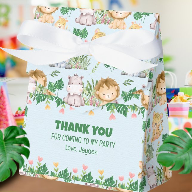 Cute Wild One Jungle Safari Animal Birthday  Favor Box (Creator Uploaded)