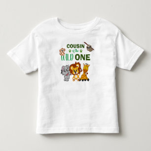 Cute Wild One Jungle Safari Animal Cousin Zoo Toddler T-shirt