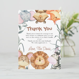Cute Wild One Safari Animaux Merci Invitation