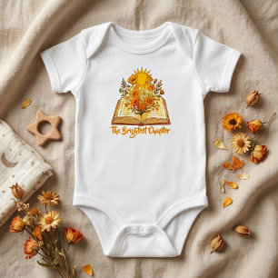 Cute Wild Sun Flowers with a Book Boho Sunshine Baby Bodysuit