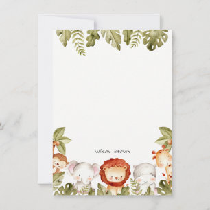 Cute Wild Tropical Safari Animals Kids Birthday Card