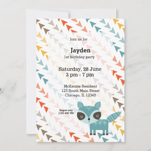 Cute Wilderness Animal Invitation (Front)