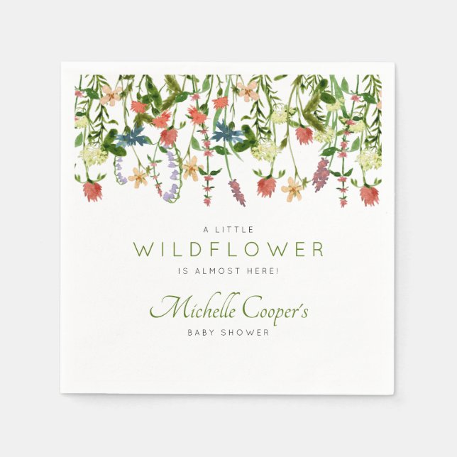Cute Wildflower Baby Shower Napkins (Front)
