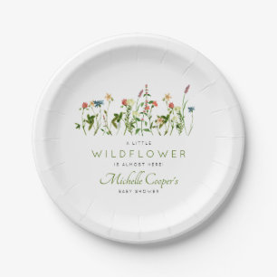 Cute Wildflower Baby Shower  Paper Plate