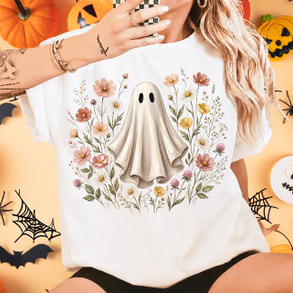 Cute Wildflower Ghost Halloween   Tri-Blend Shirt