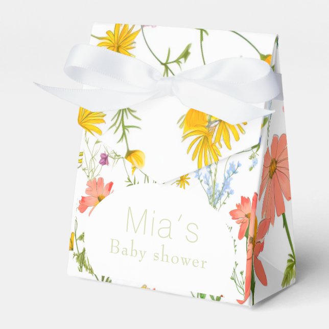 Cute wildflowers Baby shower   Favor Box (Front Side)