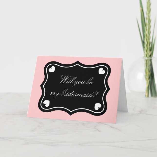 Cute Will you be my bridesmaid greeting card (Front)