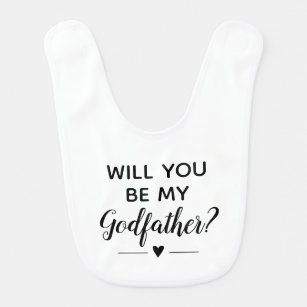 Cute Will You Be My Godfather Proposal Bib