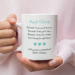 Cute Will You Be My Godmother Poem Photo Coffee Mug<br><div class="desc">Ask that special woman in your life to be your child's godmother with this personalized godmother proposal coffee mug. Customize this adorable mug with a photo of your child and their name.</div>